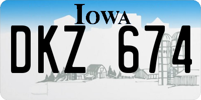 IA license plate DKZ674