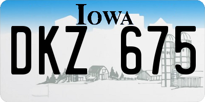 IA license plate DKZ675