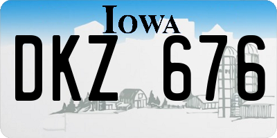 IA license plate DKZ676
