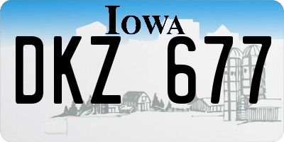 IA license plate DKZ677