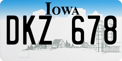 IA license plate DKZ678
