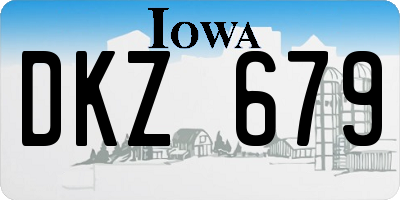 IA license plate DKZ679