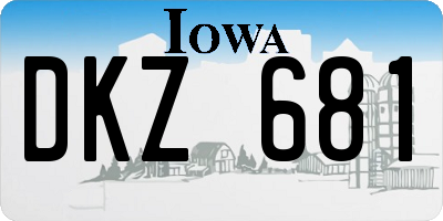 IA license plate DKZ681