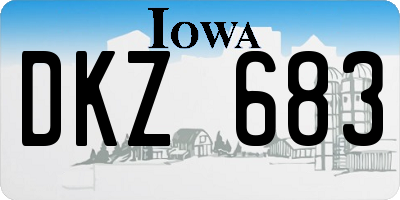 IA license plate DKZ683