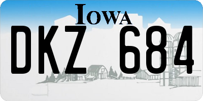 IA license plate DKZ684