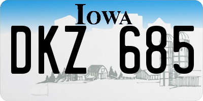 IA license plate DKZ685