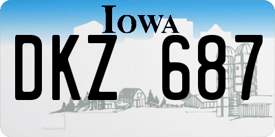 IA license plate DKZ687