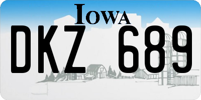 IA license plate DKZ689