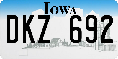 IA license plate DKZ692