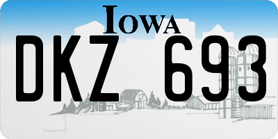 IA license plate DKZ693