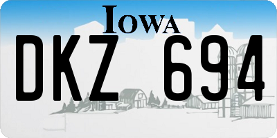 IA license plate DKZ694