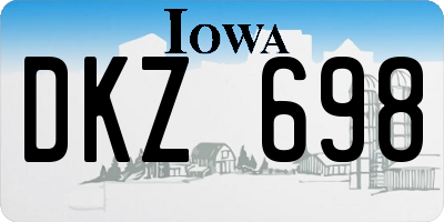 IA license plate DKZ698