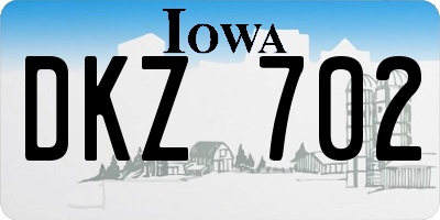 IA license plate DKZ702