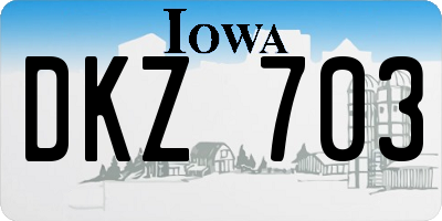 IA license plate DKZ703