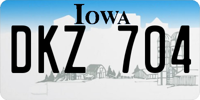 IA license plate DKZ704