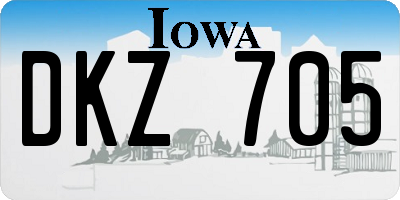 IA license plate DKZ705