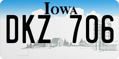 IA license plate DKZ706