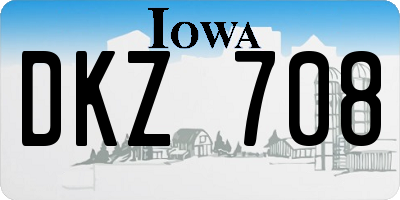 IA license plate DKZ708