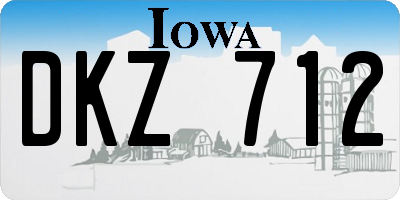 IA license plate DKZ712