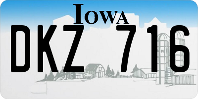 IA license plate DKZ716