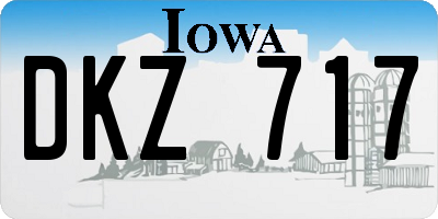 IA license plate DKZ717