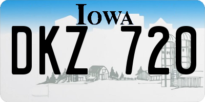 IA license plate DKZ720