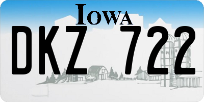 IA license plate DKZ722