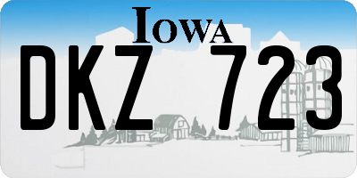 IA license plate DKZ723