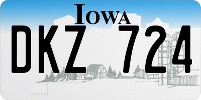 IA license plate DKZ724