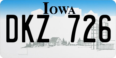 IA license plate DKZ726