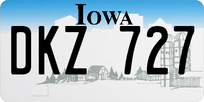 IA license plate DKZ727