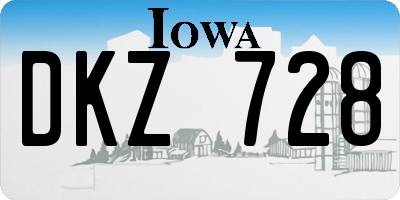 IA license plate DKZ728