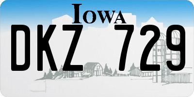 IA license plate DKZ729