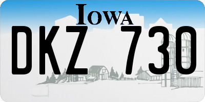IA license plate DKZ730