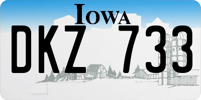 IA license plate DKZ733