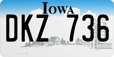 IA license plate DKZ736