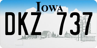 IA license plate DKZ737