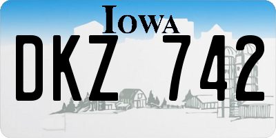 IA license plate DKZ742