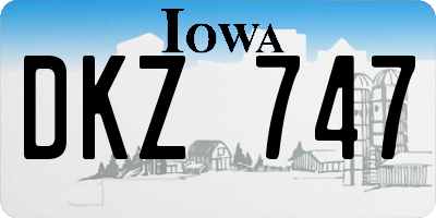IA license plate DKZ747