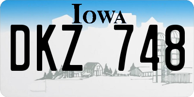 IA license plate DKZ748