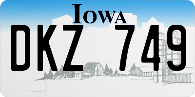 IA license plate DKZ749