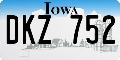 IA license plate DKZ752