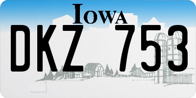 IA license plate DKZ753