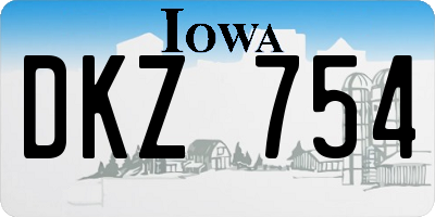 IA license plate DKZ754