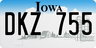 IA license plate DKZ755