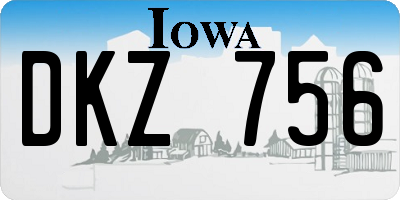 IA license plate DKZ756