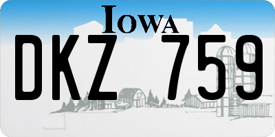 IA license plate DKZ759