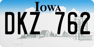 IA license plate DKZ762