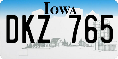 IA license plate DKZ765