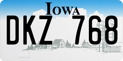 IA license plate DKZ768